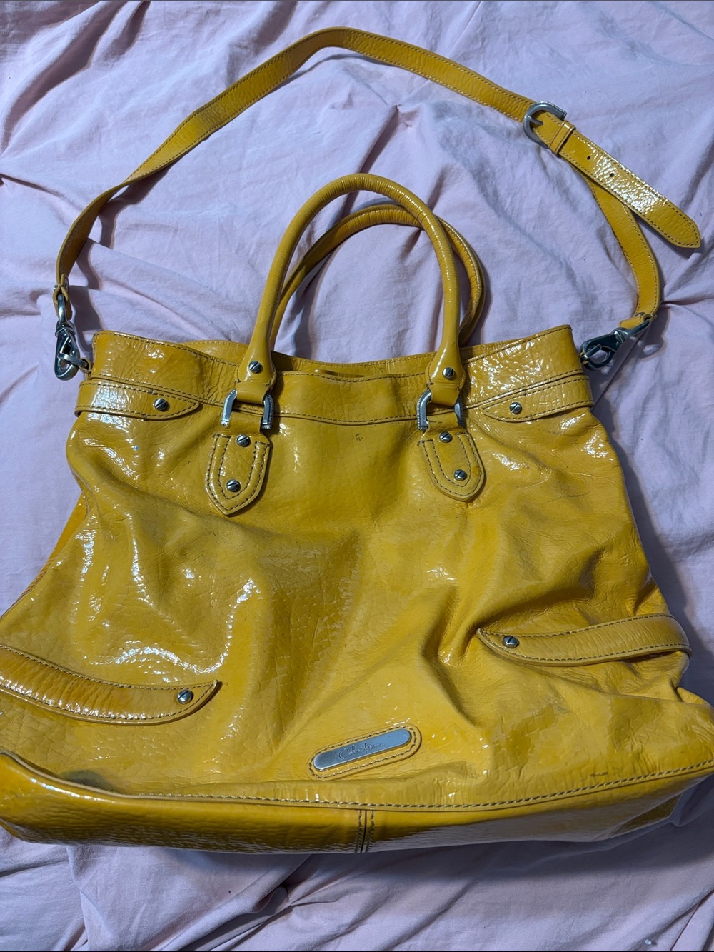 Cole Haan Yellow Patent Leather Tote